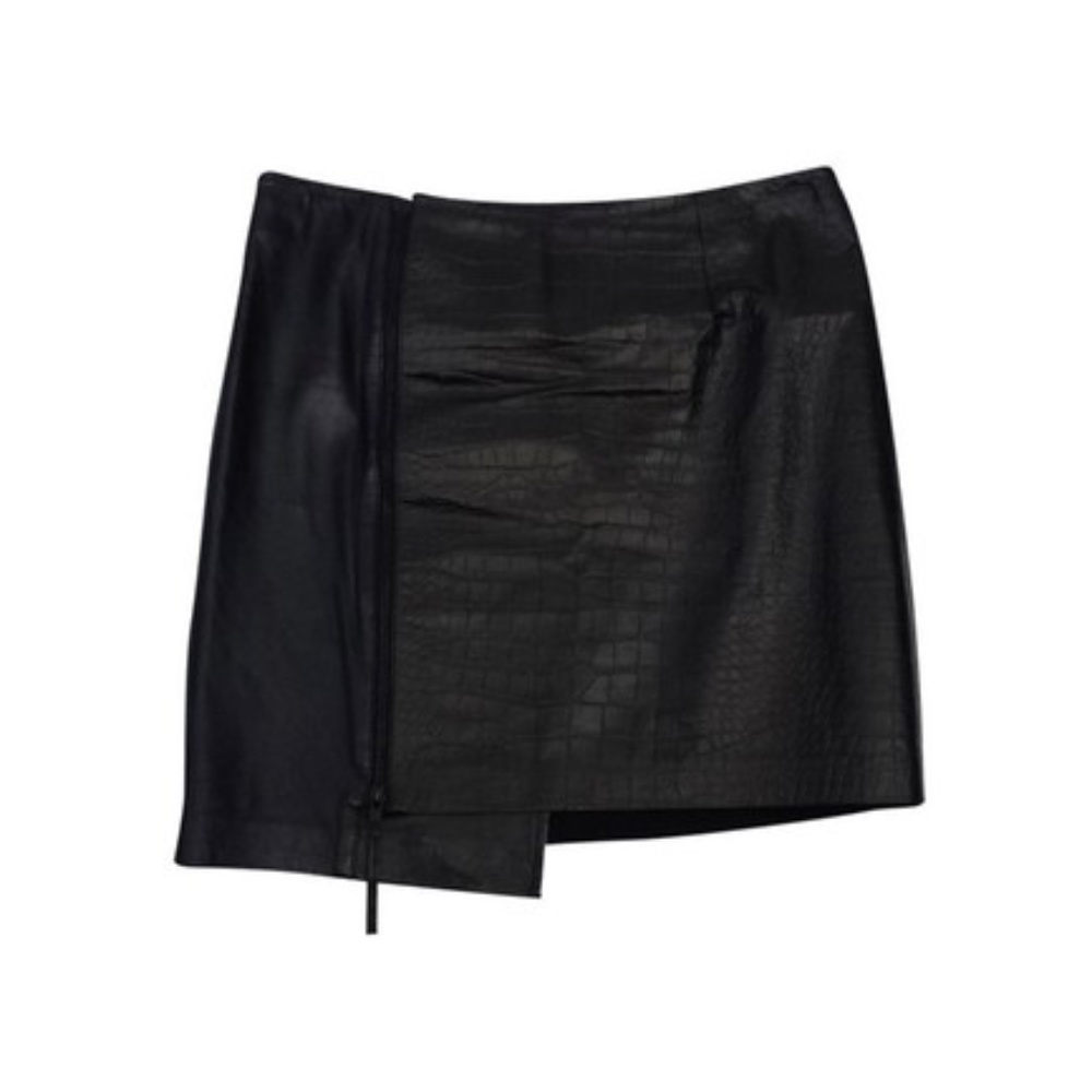 Trouvé Leather Asymmetrical Mini Skirt - Size 12